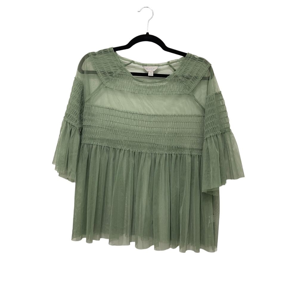 Belle and Sky Pastel Green Tulle Top